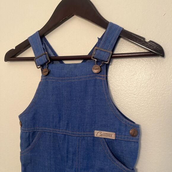 Carters Baby Vintage 90s Single Stitch Denim Overalls, Blue- Size 24 M, Made USA - Picture 6 of 10